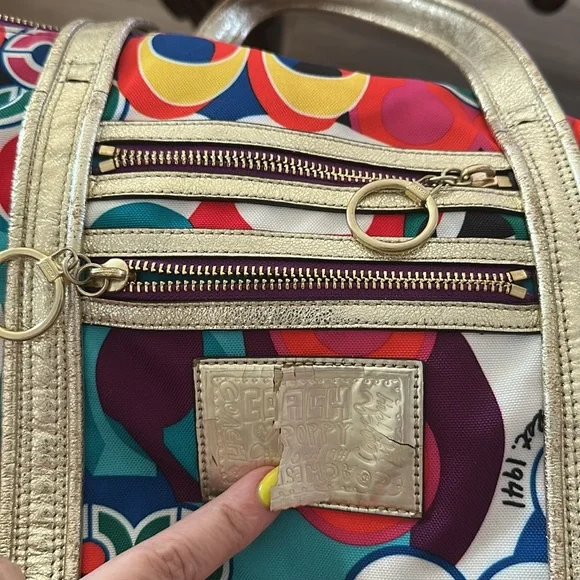 Coach Poppy Pop C Graffiti Signature Multi Poppy Glam C Tote - Picture 8 of 9